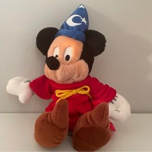 VTG Disney Fantasia Plush Mickey Mouse 12” Sorcerer Magic Wizard Disney Parks